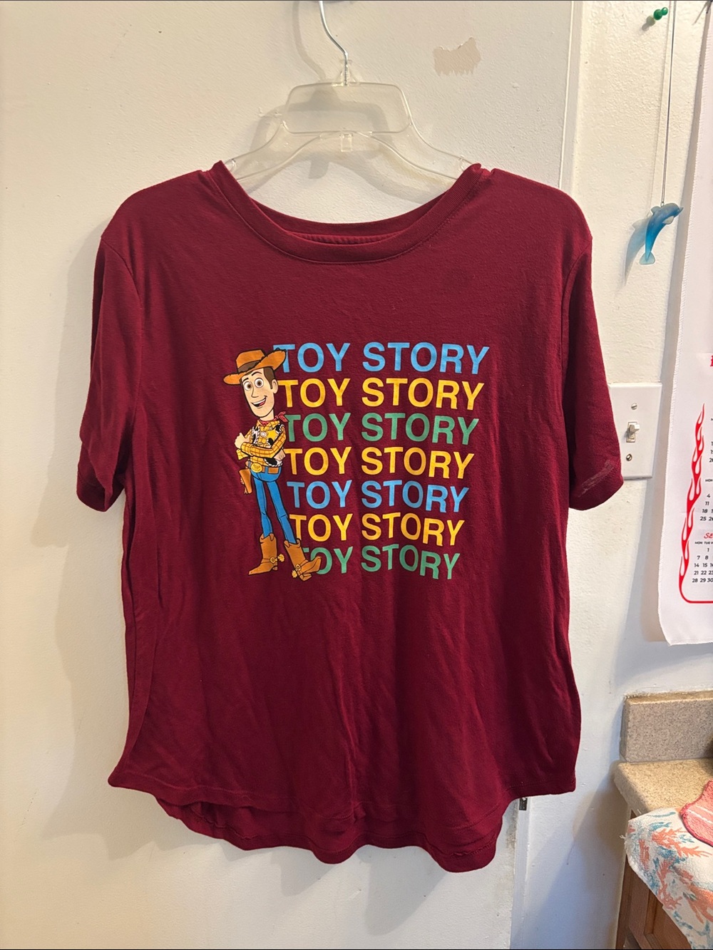 Toy Story Disney XL Pixar  Woody Graphic Tee - Burgundy